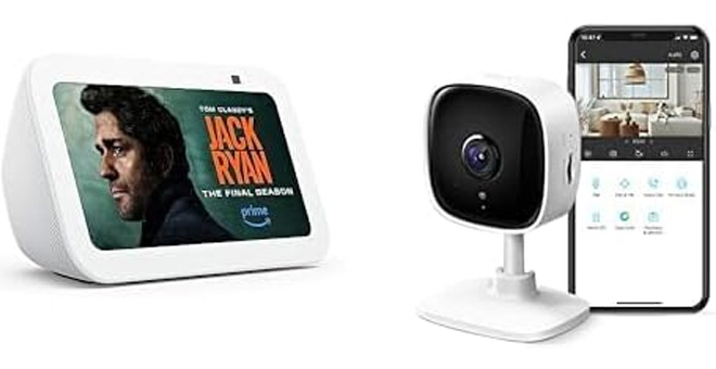 Echo Show 5 with TP Link Tapo 2K Indoor Security Camera