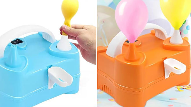 Electric Balloon Pumps in Blue and Orange Color