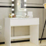 Ember Interiors Paisley Modern White Painted Vanity Tabl