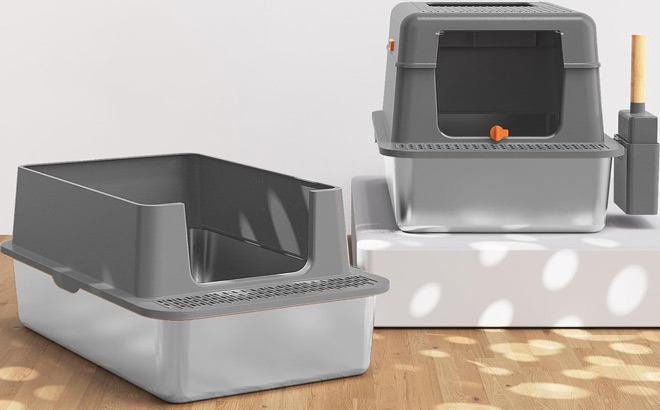 Erinaik Stainless Steel Litter Box with Lid