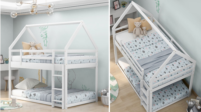 Euroco Kids Twin over Twin House Bed