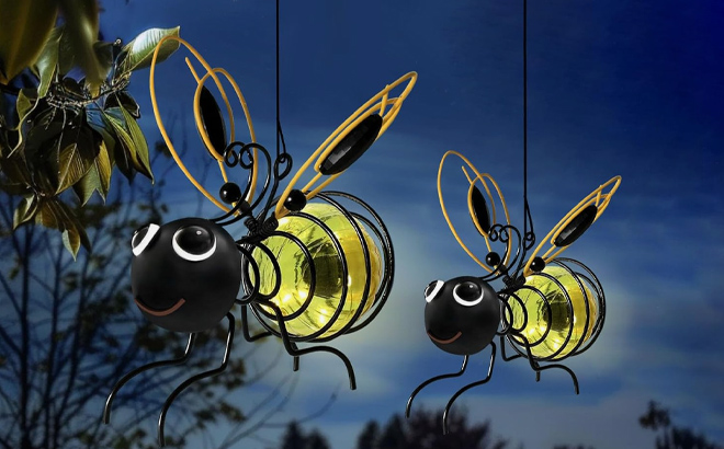 Evolux Hanging Bee Solar Garden Lights 2 Pack