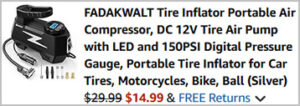 Fadakwalt Tire Inflator Portable Air Compressor Screenshot