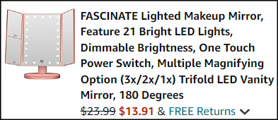 Fascinate Lighted Makeup Mirror Checkout