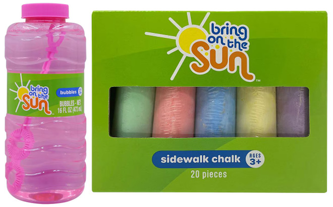 Festive Voice Bubbles Solution and Bring On The Sun Sidewalk Chalk