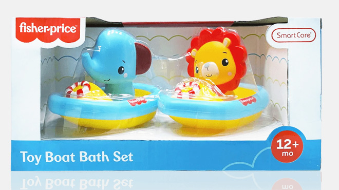 Fisher Price 4 Piece Animal Boat Bath Toy Set