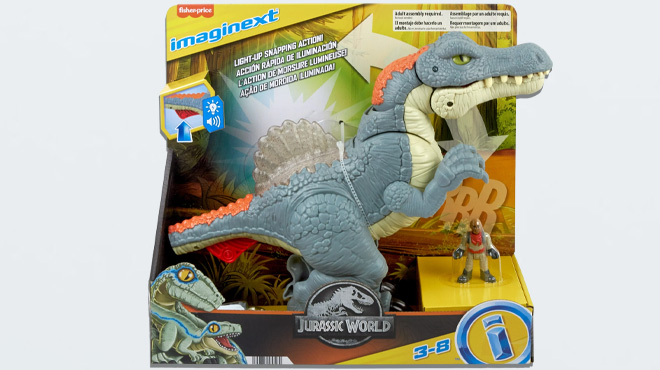 Fisher Price Jurassic World Spinosaurus Dinosaur Toy with Lights Sounds