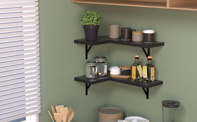 Floating Corner Shelves Set of 4