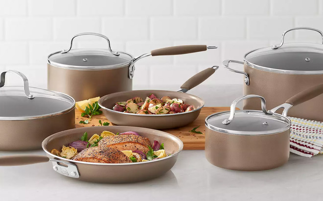 Food Network 10 Piece Nonstick Ceramic Cookware Set