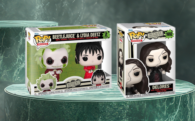 Funko Pop Beetlejuice Movie Figures on Display