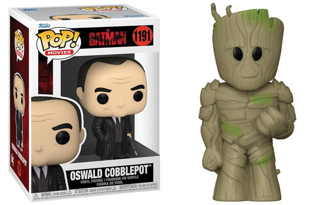 Funko Pop The Batman Oswald Cobblepot and Funko Vinyl Soda Marvel Groot