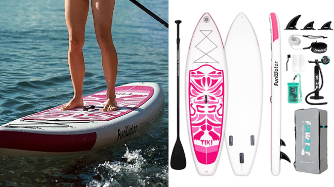 Funwater Inflatable Paddle Board in Pink Color 1