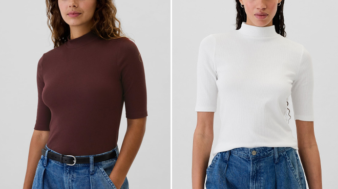 GAP Factory Favorite Ribbed Mockneck Top