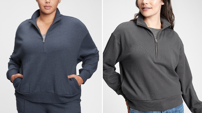 GAP Factory Half Zip Mockneck Sweatshirt