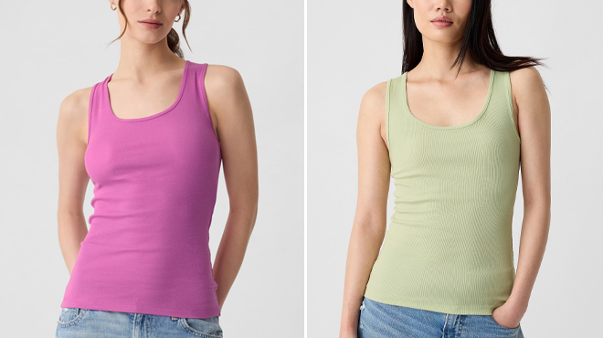 GAP Factory Ribbed Scoopneck Tank Top