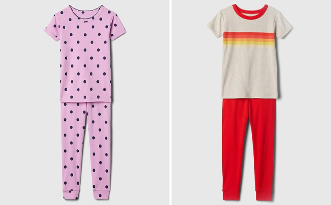 GAP Toddler Organic Cotton Polka Dot and Oatmeal Heather PJ Sets