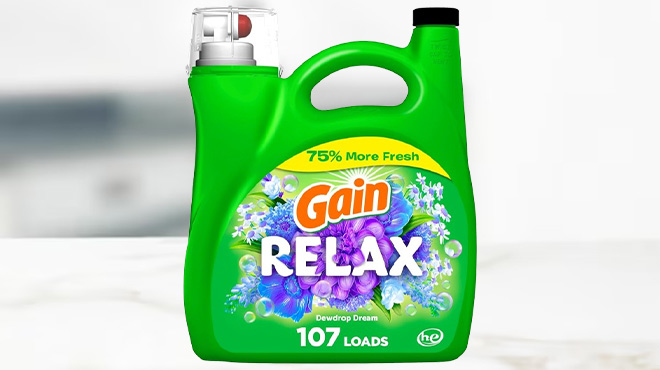 Gain Relax 107 Loads Laundry Detergent in Dewdrop Dream Scent