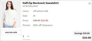 Gap Sweetshirt at Checkout