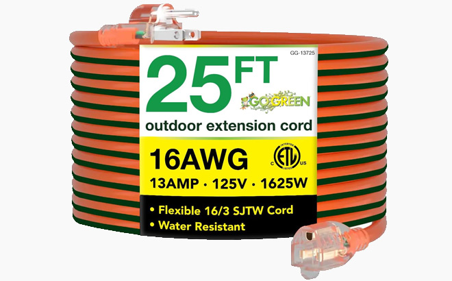 Go Green Power Inc Outdoor 25 foot Extension Cord