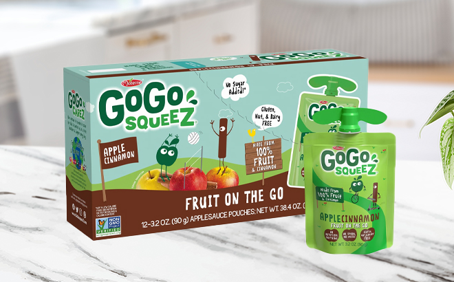 GoGo Squeez Applesauce Apple Cinnamon Snack Pouch 12 Pack