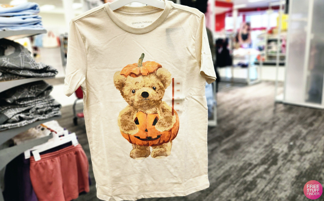 Grayson Threads Teddy Bear Pumpkin Boyfriend T Shirt