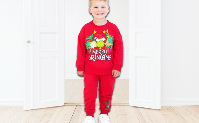 Grinch Toddler Sweatshirt Jogger Set