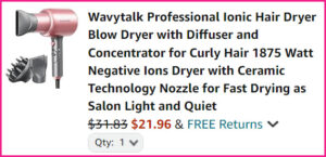 Hair Dryer at Checkout