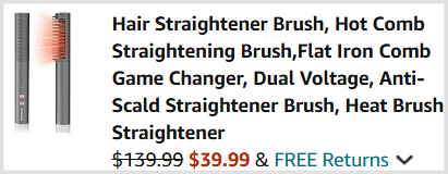 Hair Straightener Brush Checkout