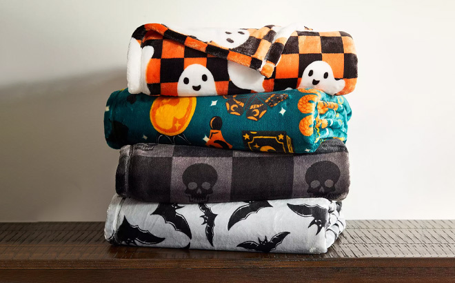 Halloween Blankets on the Table