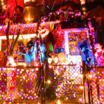 Halloween Lights and Decoration on a House Outdoors