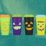 Halloween Starbucks Glow in the Dark Jack O Lantern Hot Cup Set