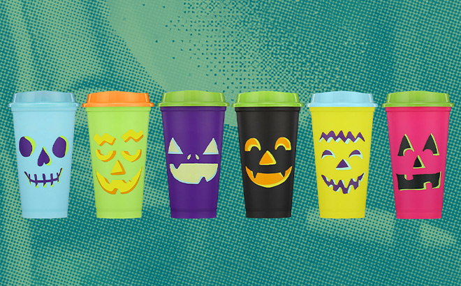 Halloween Starbucks Glow in the Dark Jack O Lantern Hot Cup Set