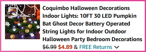 Halloween String Lights Cart Screen