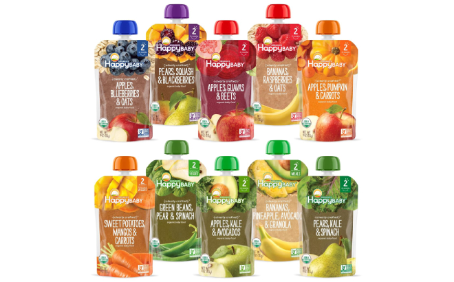 Happy Baby Organics Stage 2 Baby Food Pouches