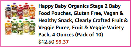 Happy Baby Pouches Cart Screen