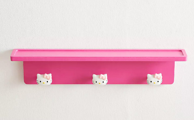 Hello Kitty 3 Hook Hanging Wall Shelf