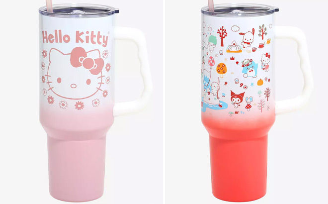 Hello Kitty Flowers Ombre Travel Mugs