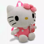 Hello Kitty Strawberry Milk Plush Mini Backpack on a Light Gray Background