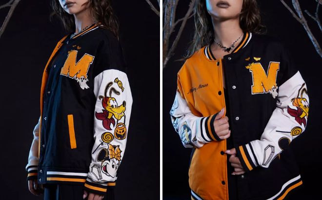 Her Universe Disney Halloween Split Girls Oversized Varsity Jacket