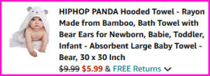 Hiphop Panda Hooded Towel Checkout Screen