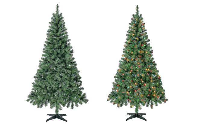 Holiday Time 6 5 Foot Pre Lit Madison Pine Artificial Christmas Tree