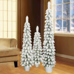 Holiday Time Flocked Pine Trees