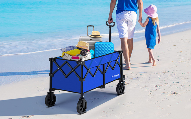 Homgava 140L Collapsible Folding Wagon Cart