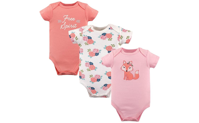 Hudson Baby Cotton Bodysuits 3 Pack