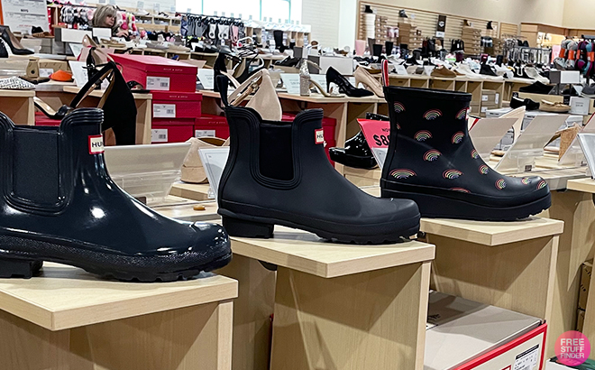 Hunter Womens Original Chelsea Boots on a Shelf at a Store