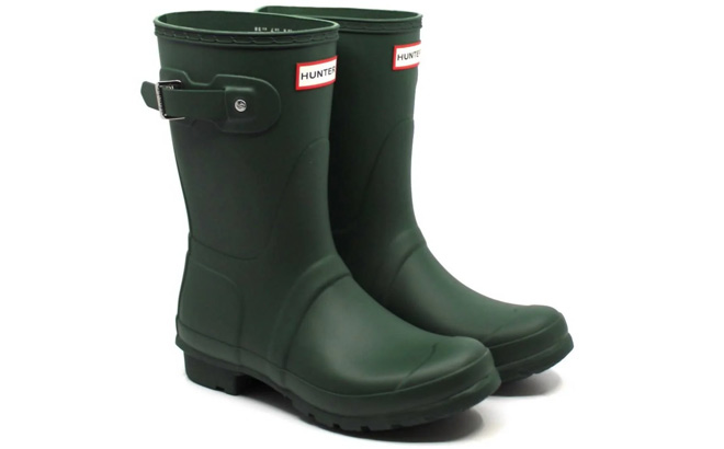 Hunter Womens Original Short Rain Boots In Green