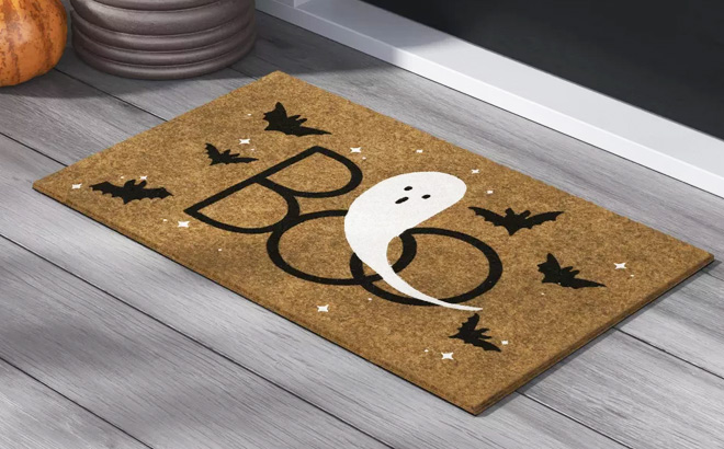 Hyde EEK Boutique Halloween Boo Ghost Faux Coir Doormat