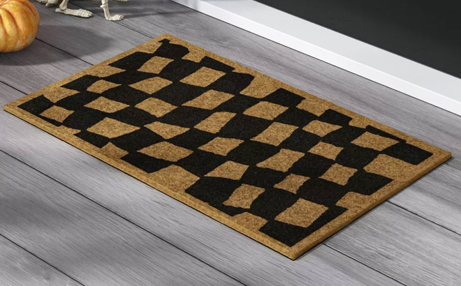 Hyde EEK Boutique Halloween Checkered Faux Coir Doormat