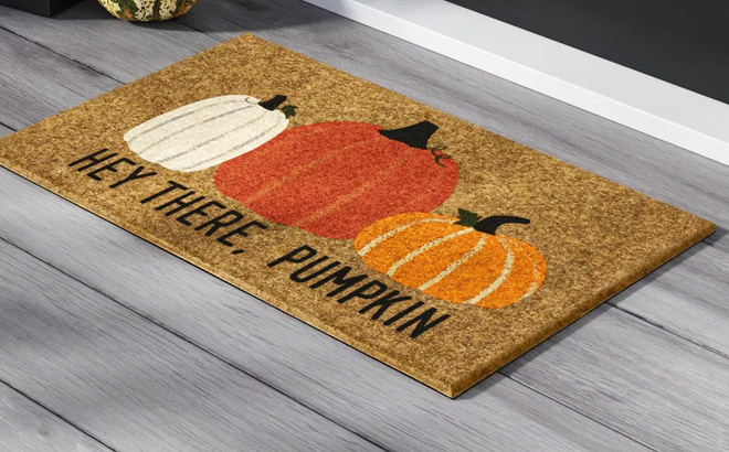 Hyde EEK Boutique Halloween Hey There Pumpkin Faux Coir Doormat