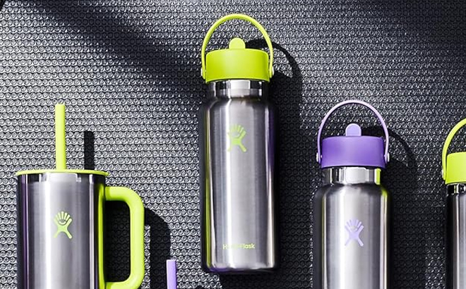 Hydro Flask Wide Flex Straw Cap in Stailess LIme Color